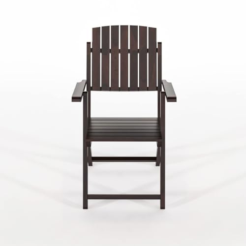 Image of WELL KNOWN Chair - Solid Sheesham Wood Made Portable Folding Indoor Chairs (Coffee Color, 2)