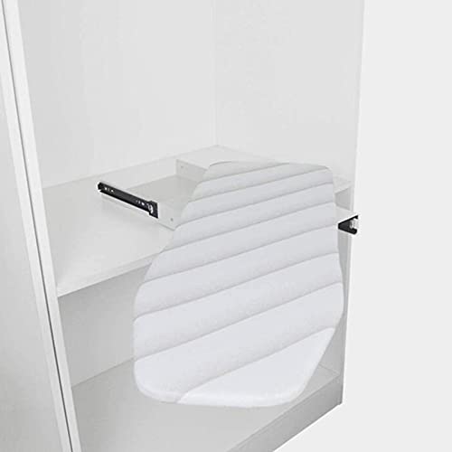 ZJPOJPH Hiding Ironing Board Soft Closing Retractable Folding Iron Board, Closet Built In Ironing Board, Mounted In Drawer Sliding Out Iron Boardwith Cover ,Swivel Pull Foldable Iro