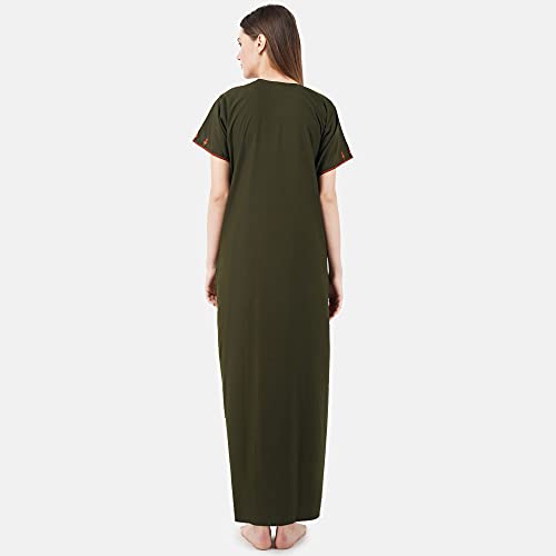 Image of Premium Women Embroidery Night Gown Lizzybizzy Cotton Nighty Maxi