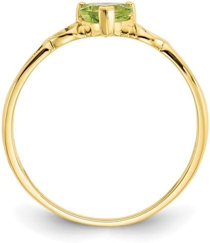 Fine Color Jewels Valentines Gift for Women Genuine Solitaire 14K Yellow Gold Heart Birthstone Ring Birthstone Jewelry Gift for Wife or Girlfriend - Gold Heart Ring for Her - Image 2