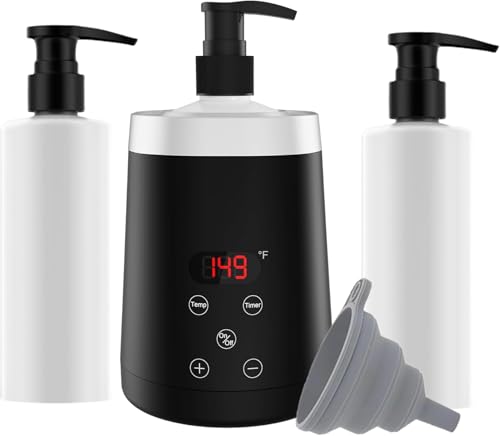 Massageölerhitzer mit zwei Ölflaschenspendern einem Trichter zum Erhitzen von Massageölen und Lotionen für Heim- und Wellness-Salons