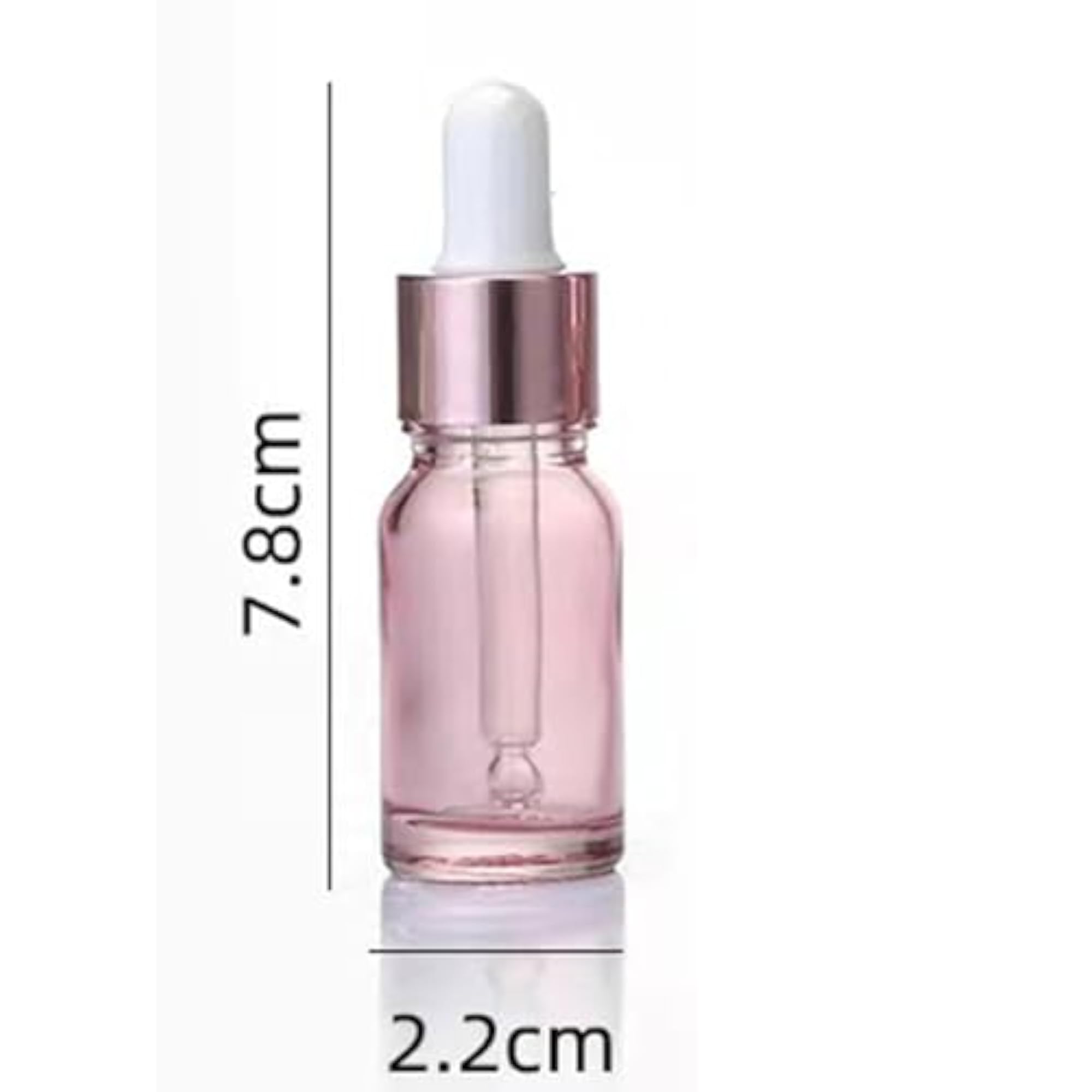 4 Pcs 10ml Pink Dropper Bottles Glass
