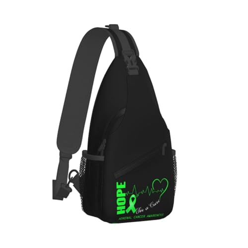 Hope For A Cure Adrenal Cancer Awareness Crossbody Bags For Women Men Chest Backpack Gym Shoulder Bag Travel Outdoor Sports Casual Crossbody Bags2