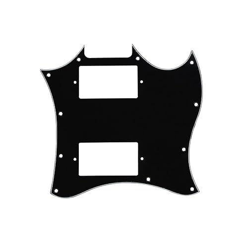 ROZILO Full Face No Hole American Standard SG Pickguard Scratch Plate with Screws Fit SG Guitar Epiphone SG Black 3Ply