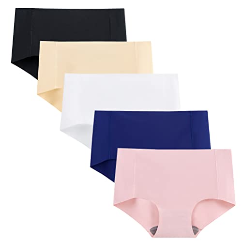 Nightease Culottes de sous-vêtements sans Coutures pour Femmes Lot de 5 pièces Seamless No Show Slips (M, Multi2, m) Cover
