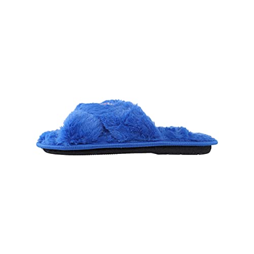 Image of FOCO Womens NFL Team Script Wordmark Fuzzy Cross Slide Slippers