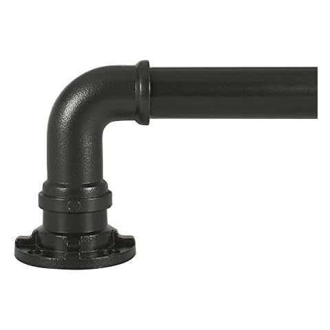 Decopolitan Industrial Wrap Around Telescoping Curtain Rod Set, 72-144", Black Cover