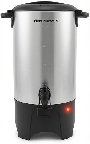 Elite Gourmet CCM040 Stainless Steel 40 Cup Coffee Urn Remov...