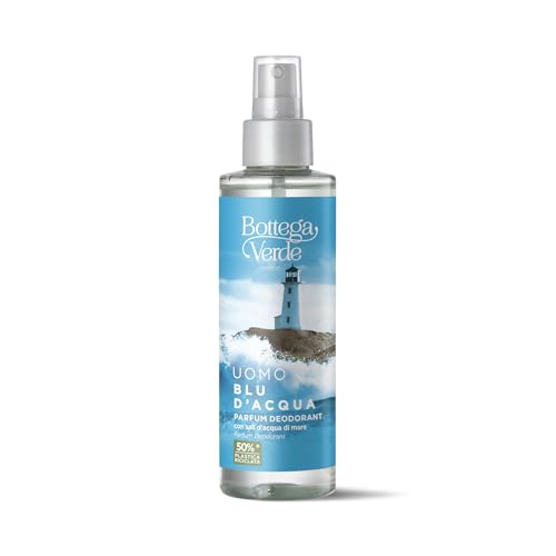 Bottega Verde - Deodorante Uomo, Blu D'Acqua, 150 ml, Arricchito con Succo di Aloe e Olio Essenziale di Menta, Protezione Prolungata