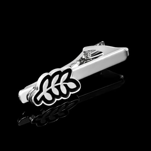 Novelty Silver Tie Clips for Men Unique Leaf Piano Anchor Note Tie Bar Neckties for Regular Wedding Business Tie Pin Clips3