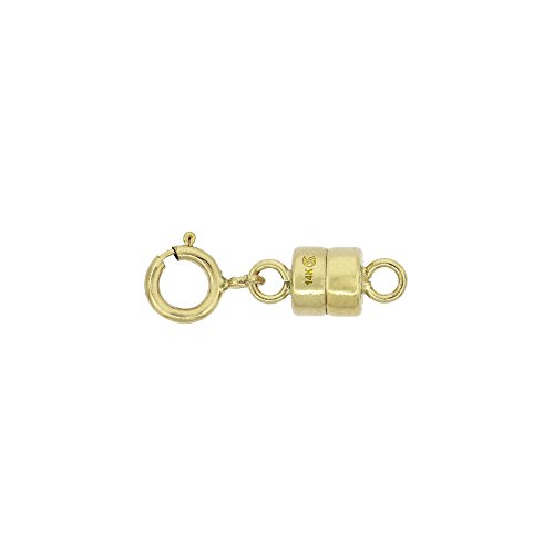 Sabrina Silver 14k Gold 4 mm Magnetic Clasp Converter for Light Necklaces USA, Square Edge