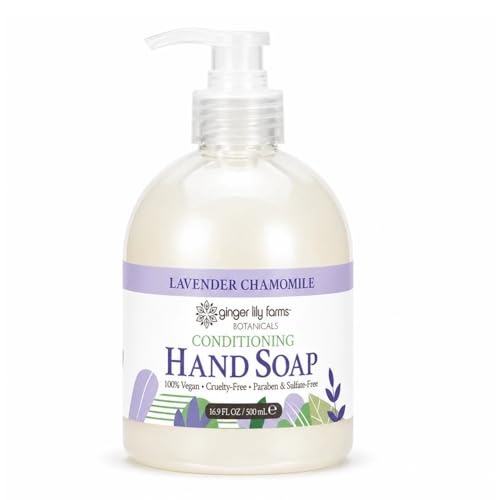 Image of Ginger Lily Farms Botanicals Conditioning Liquid Hand Soap Refill, 100% Vegan & Cruelty-Free, Lavender Chamomile Scent, 16.9 Fl Oz