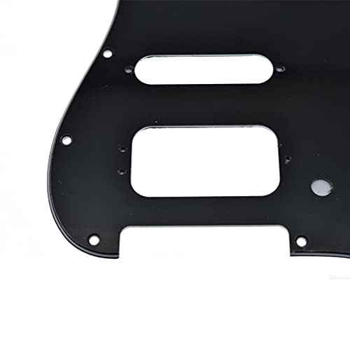 Image of Dopro 11-Hole Strat HSS Guitar Pickguard 3-Screw Humbucking Pickup Mount Fits American Fender Stratocaster Black 3 Ply