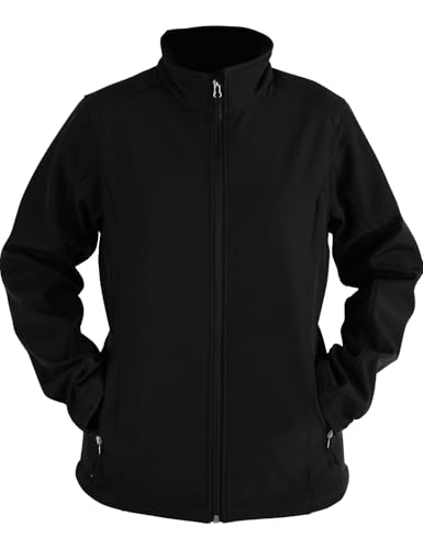 Image of Yasumond Mens Windbreaker Softshell Jacket Fleece Lined Full Zip with Stand-Up Collar Coat Waterproof Lightweight Outdoor Casual Track Jacket for Hiking Fishing Golf Black L