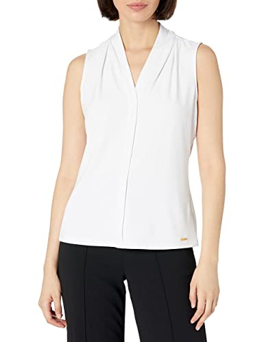 Image of Calvin Klein Women's Sleeveless V-Neck Blouse