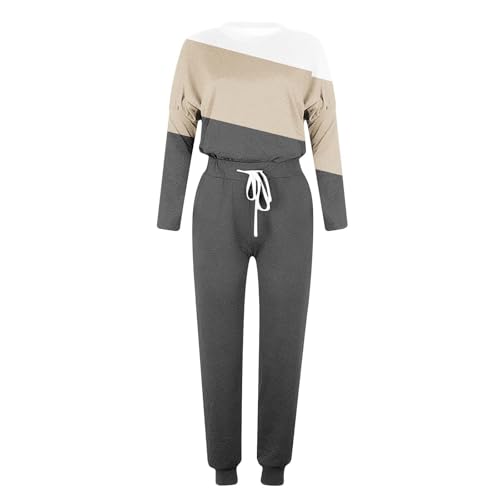 Ropa deportiva de algodón para mujer con bloques de color y sudadera cómoda 4