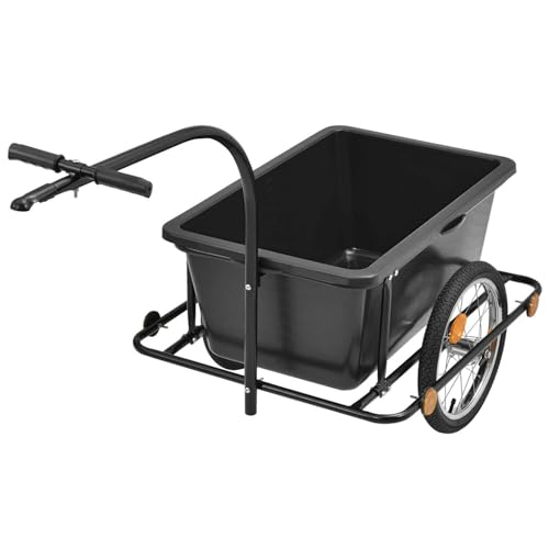 Fahrradanhänger Lastenanhänger Handwagen Transportanhänger 153 × 71 cm bis 150 kg Stahl Kunststoff Gummi Schwarz