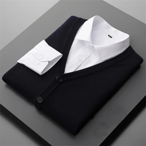 Men's Business Knitted Sweater Vest Casual Large Size Sleeveless V-Neck Button Down Loose Cardigan Vest3