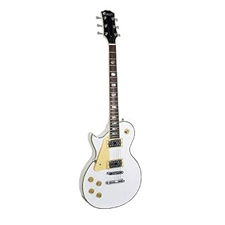 Guitare électrique Meteor Hit pour gaucher, Blanc – LP modèle Guitare/egitarre Classique pour Les Musiciens – klangbeisser - Les Beatles, Paul McCartney, John Lennon, RIngo Starr, George Harrison