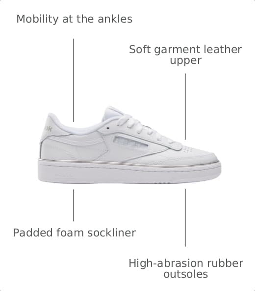 Image of Reebok Club C 85 Tennis Shoes for Women - White Womens Sneakers