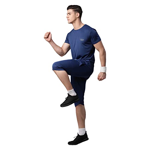 Image of Mack Jonney Dryfit Solid Lycra Tracksuit Co-ord Sets for Men (Pack of 2)-DRYFIT T D13 BLU OLV 04-P