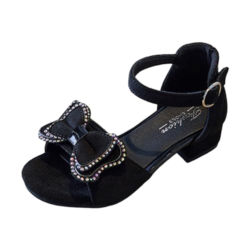 IWIHMIV Toddler Girls Sandals Soft Princess Dress Comfortable Thick Heel Sandals Summer Bow Shoes