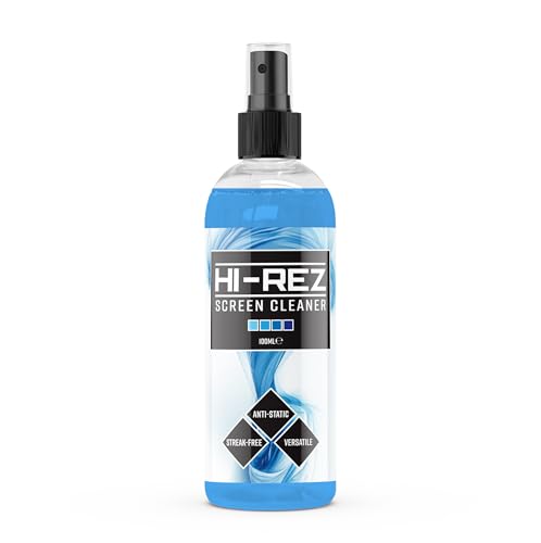 Hi-Rez - Screen Cleaner Spray 100ml - Streak-Free Cleaning for Monitors Laptops TVs Phones & Tablets - Anti-Static Formula - UK Made
