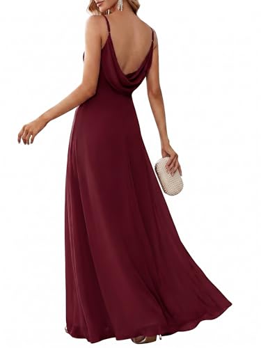 Image of Ever-Pretty Women's Summer Backless Spaghetti Strap Chiffon Bridesmaid Dresses Empire Waist Formal Wedding Guest Dress