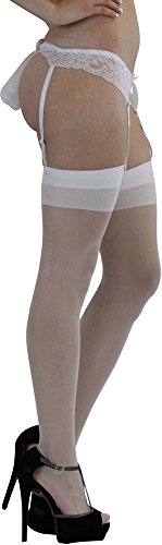 Image of ToBeInStyle Women's Attached Garter Belt Suspender Nylon Stocking Pantyhose