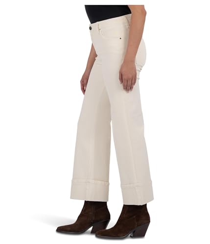 KUT from the Kloth Women's Petite Meg High Rise Fab Ab Wide Legs Roll Up Regular Hem2