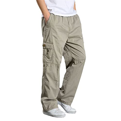Pantalon cargo homme ample coton gris résistant pour ne plus manquer d'espace