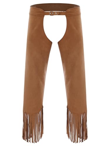 Chaps cowboy homme en suédine avec boucles réglables pour fête et Halloween