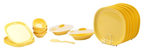 SignoraWare BPA Free Plastic Square Dinner Set | Microwave Safe | Unbreakable & Lightweight | Odor-Free | Great for Parties & Gatherings | Ideal for R