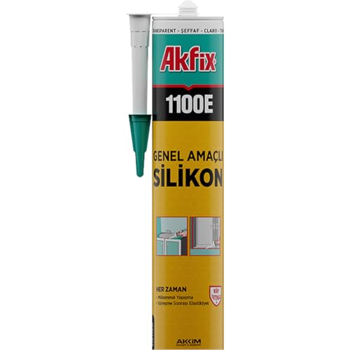 1100E Genel Amaçlı Silikon Elastik Yapıştırıcı, Banyo, Mutfak ve Cam Montajı için, Şeffaf