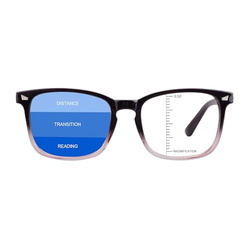 Image of Vintage Square Progressive Multifocal Presbyopic Glasses, Anti-Blue Light Glasses for Men Women Readers (+0.50 /+2.75 Magnification)