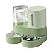 FJMQHU Automatic Pet Feeder, Pet Food Bowl Drinking Large Capacity Detachable Food Container Water Dispenser for Small Dogs Kitten, Green