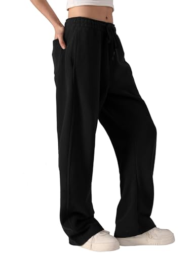 Yimoon Womens Wide Leg Sweatpants Elastic High Waist Baggy Barrel Pants Loose Fit Lounge Pants with Pockets3