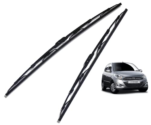 Image of Euro Care Metal Type Wiper Blade Compatibility with Hyundai i10 Windshield Car Wiper Blade Size D-22,P-16