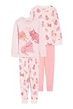 C&A Kinder Mädchen Pyjama Multipack Regular Fit Unifarben|Bedruckt|Motivprint rosa 110