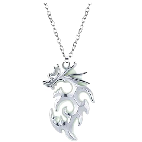 Hewill Stainless Steel Dragon Necklace Glow in the Dark Dragon Necklace for Women Men Summer Graduation Necklaces Jewelry Gift