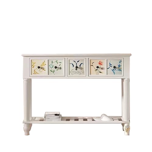 ZXTRYBHD Console D'entrée avec 2/3 Tiroirs, étagère Arrière Canapé avec étagère de Rangement, Table Console pour Salon, Entrée, Couloir,...