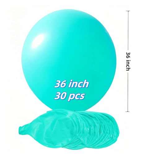 Image of 30 Pack Teal Balloons 36 inch Turquoise Latex Giant Balloons for Party Decorations and Events