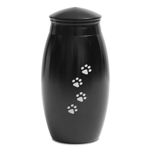 Image of Pet Memorial Gift for Loss of Dog or Cat, Memorial Urn for Ashes | 5.5 inches Small & Medium Aluminum Cremation Urn for Pet Ashes,Pet Urn for Fur, Hair, Whiskers or Ashes(25 lbs Capacity)