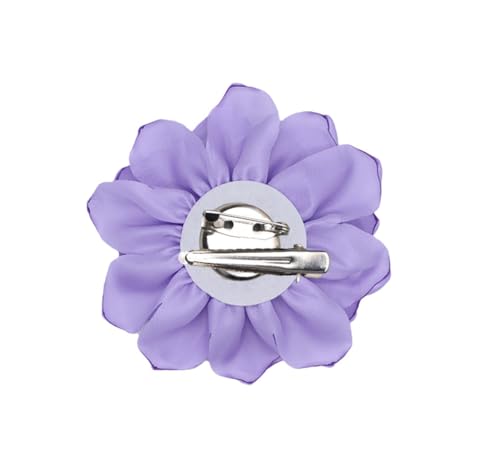 Image of Large Camellia Satin Fabric Flower Brooch Pins Hairpin for Women,ladies. (Magenta)