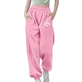 Generisch Baggy Jogginghose Kinder Dackel Graphic Sweatpants weitem Bein Elastische Hohe Taille Sporthose Lang Yoga Traininghose Lockere Freizeithose Bequeme Sporthose mit Taschen