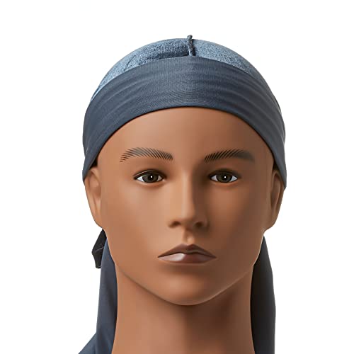 Image of KISS Red Bow Wow Power Wave Velvet Luxe Durag (Charcoal Grey)