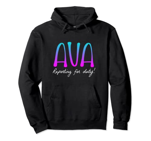 Ava Nombre Personalizado Lindo Informes para Cumpleaños Deber Sudadera con Capucha