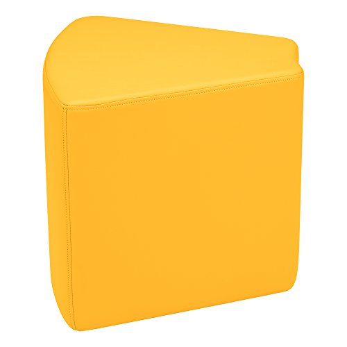 Image of Sprogs 18 inch H Structured Wedge Stool -Flexible Modular Collaborative Soft Seating for Office, Home, Lounge and School Classrooms with Durable FrameYellow