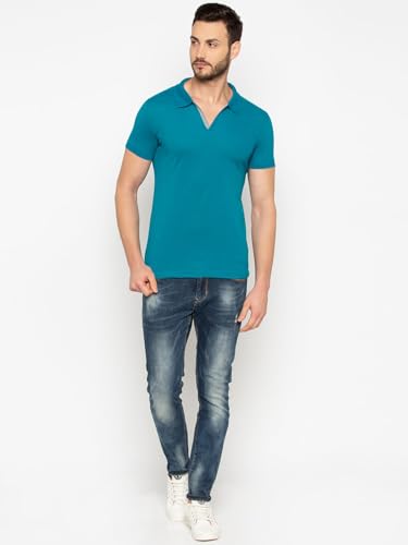 Image of Status Quo Men's Polo T-Shirt | Rich Cotton Blend | Slim Fit | All Day Comfort | Contrast Inner Placket | Polo Collar