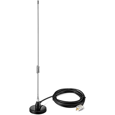 Mobile Radio Antenna Car VHF Antenna Dual Band VHF UHF 136-174MHz 400-520MHz VHF UHF Antenna Car Magnetic Antenna Pl259 Male with 10ft RG58 Cable Cover